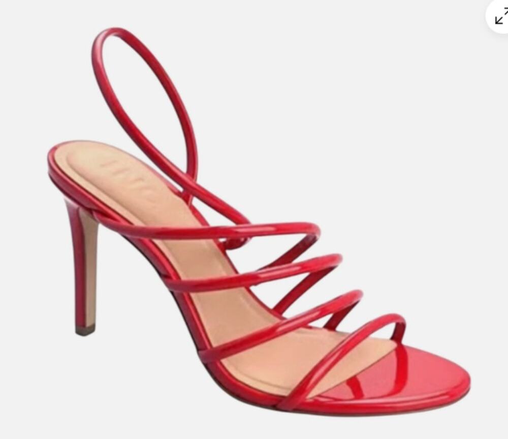 INC GINNYYP Shoes Women's Size 9 Red Strappy Stiletto Heel Sandals Dressy